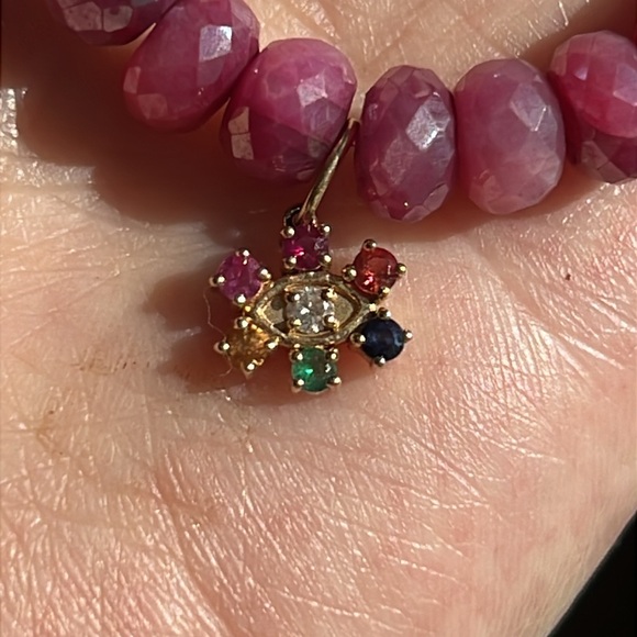 Sydney Evan mystic red moonstone with marquis evil eye bracelet - Picture 3 of 5